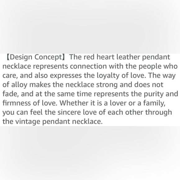 Red Heart Boho Vintage Inspired Love Necklace - Picture 9 of 9